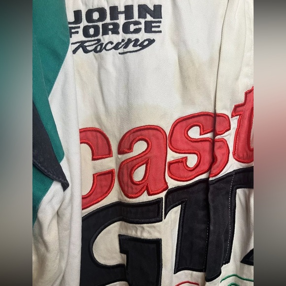 John Force Racing Castrol GTX Pit Jacket White Mens Size 2XL Vintage - Picture 7 of 16
